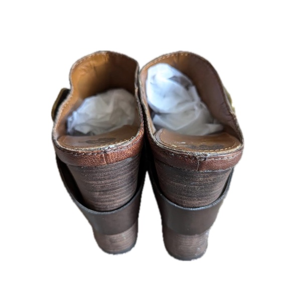 franco sarto the artists collection leather wood wedge heel  size 10 - Picture 6 of 9